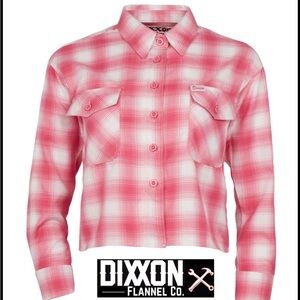 NWT The Valentine Pink DIXXON Crop Flannel Size Medium